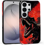 for Samsung Galaxy S26 Ultra Case, Cool Dinosaur Red Black Pattern Glossy 2 in by Teonvpu
