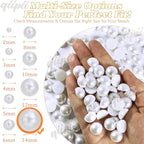 qiipii 70PCS 14mm Pure White Round Half Round Pearls - Image 3