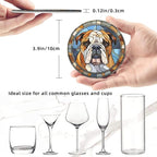 Drink Coaster Set of 6, Bulldog Dog Mom Lover Gift, Leather Drink Coasters - Image 4