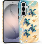 for Samsung Galaxy S26+ Case, Sea Turtle Beach Pattern Glossy 2 in 1 Shockproof by Teonvpu