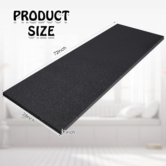 Amylove 1 Pack Polyurethane Foam 1" x 24" x 72" High Density Cushion Upholstery - Image 2