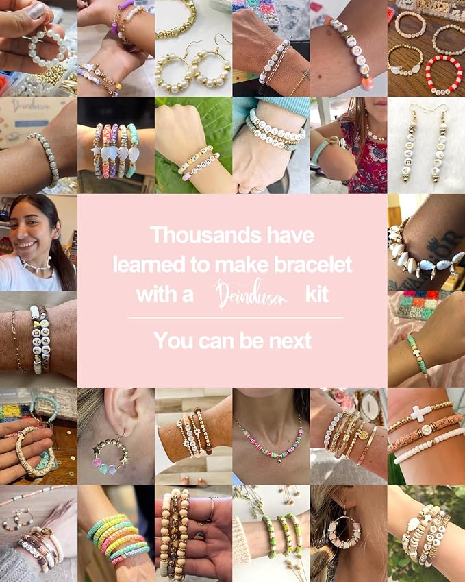 Deinduser Bracelet Making Kit, 24 Colors 2 Boxes Beads - Image 2