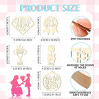 Mom Gift 40Pcs 5 Style Unfinished Wooden Mother's Day Ornaments DIY Craft - Image 2