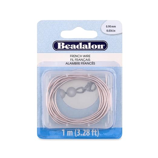Beadalon French Wire, 0.90 mm / .036 in, Rose Gold Color, 1 Meter by Beadalon