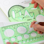 11PCS Geometric Drawings Templates, Drafting Stencils Measuring Tools, - Image 6