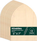12 Pack Unfinished Gothic Arch Wood Plaque, 5” x 7” Basswood Shield Plaque by MineIdea