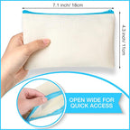 Reginary 80 Pack Canvas Zipper Makeup Bags Bulk Pencil Pouches Blank DIY Craft - Image 2
