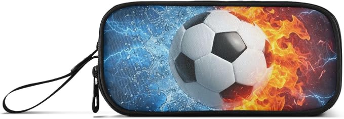 Soccer Football Ball Pencil Case Box Boys Girls Large Pencil Pouch - Image 2
