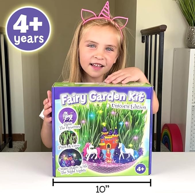 Bloonsy Unicorn Fairy Garden Kit | Light Up Terrarium Kit | STEM Toys | Arts - Image 5