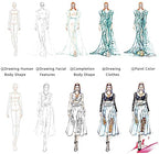 EXTCCT Fashion Drawing Template Ruler Set, Woman Sewing Humanoid Patterns Design - Image 5
