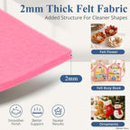 12" x 12" Felt Sheets for Crafts, 2mm Stiff Felt Fabric, Polyester Felt Squares - Image 2