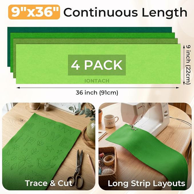 IONTACH 9" X 36" Soft Felt Sheets 1.6mm Thick | Acrylic Felt Fabric - Image 2