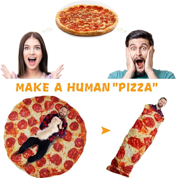 Lhedon Gifts for Men Pizza Blanket Adult Size 71 Inch, Graduation Gifts for Men and Women, from Son, Pepperoni Pizza Food Blanket for Adult, Flannel Throw Blanket Funny Gifts for Boyfriend