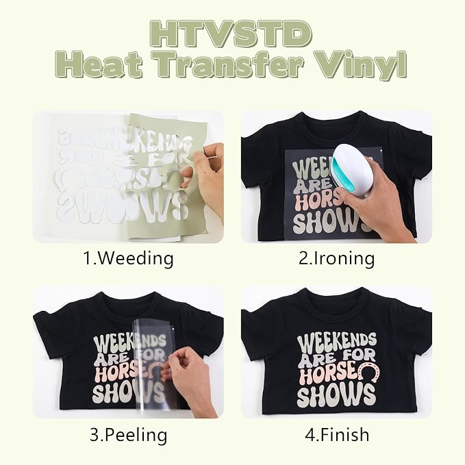HTVSTD Laurel Green HTV Heat Transfer Vinyl 8pcs 12×10in Iron on Vinyl | Dark - Image 3