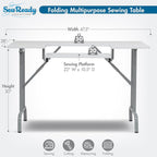 Studio Designs Folding Multipurpose Sewing & Craft Table w/ Machine Shelf - Image 3