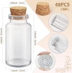 OurWarm 48PCS 25ml Clear Glass Bottles - Image 2