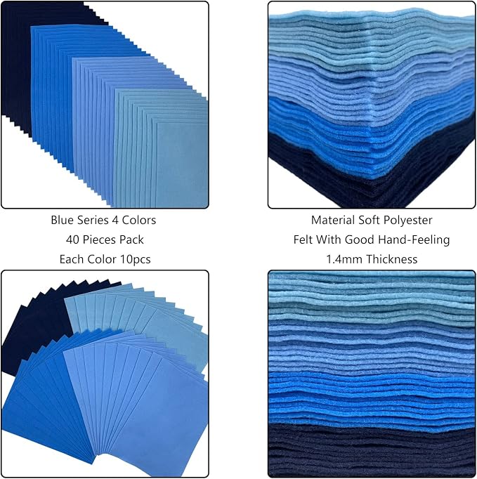 Jtnohx Soft Felt Sheets, 8x12 inches Assorted Craft Felt Fabric, 1.4mm Thick - Image 5