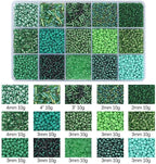15 Grid Green Glass Seed Bugle Tube Beads Kit - Image 3