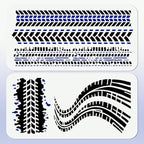 2Pcs Car Tire Tracks Stencils for Painting, 11.8"x5.9" Splice Texture Stencil by Doodlream