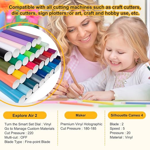 TECKWRAP Permanent Vinyl 12" x 12" 40 Sheets/Pack Assorted Colors Adhesive - Image 5