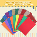 Feifeiya 48 Pack Assorted Colors Foam Sheets 8 x 12 Inch, 36 Regular Foam - Image 4