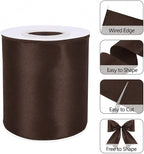 Brown 4 Inch Continuous 15 Yards Satin Wired Ribbon - Image 3