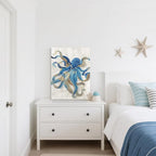 Octopus Canvas Wall Art Blue and Gold Sea Animal Picture Ocean Life Theme - Image 6