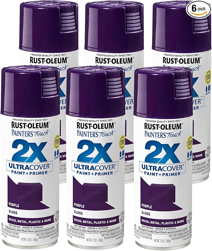 Rust-Oleum 249097 Gloss Purple Painters Touch 2X Spray Paint, 12 oz., Aerosol by Rust-Oleum