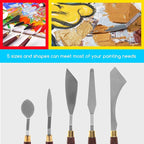 MEEDEN 5 Pieces Painting Knife Set Versatile Stainless Steel Spatula Palette - Image 5