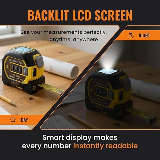 The Almighty Ruler Laser Tape Measure | Laser Distance Measurer, Heavy-Duty Tool - Image 5