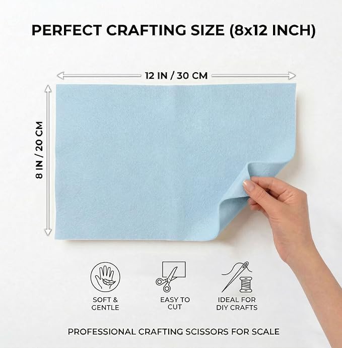 Soft Light Blue Felt Fabric Sheets - Image 2