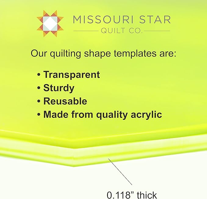Acrylic Quilting Template, Half Hexagon | - Image 2