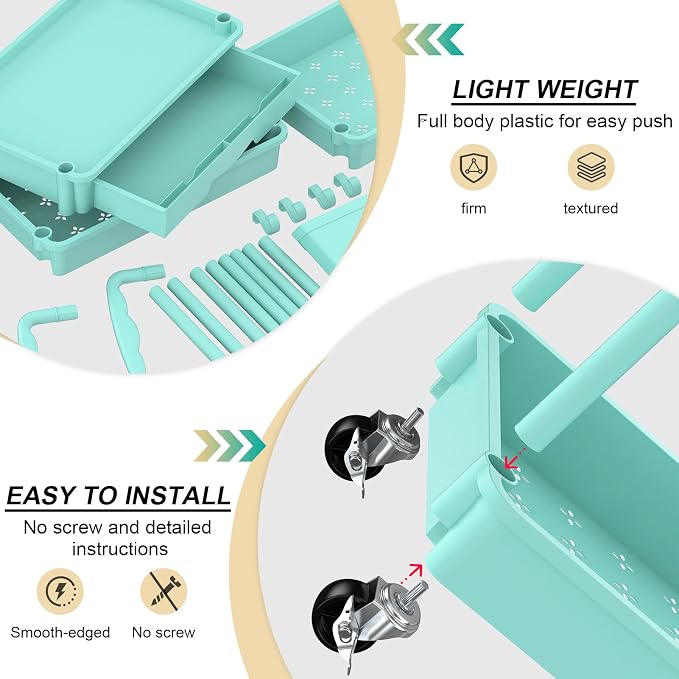 Goovilla 3 Tier Rolling Utility Cart Organizer - Image 3