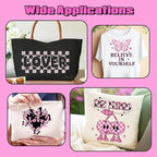 Tintnut Black Pink Plaid Heat Transfer Vinyl, PU HTV Sheets, easy cut & weed - Image 5