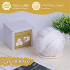QMNNMA Wool Roving Bulk, 8.82oz Needle Felting Wool, Wool Roving Top-White | - Image 2