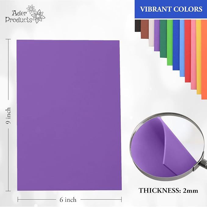 Purple Eva Foam Sheets, 2mm Thick, 6 x 9 Inch, Handicraft Foam Paper - Image 3