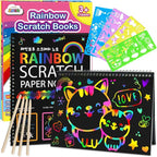 ZMLM Scratch Paper Art-Crafts Gift: 2 Pack Rainbow Notebooks Supplies Toys by ZMLM