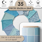 Cotton Satin Patchwork Fabric Panel – 35 Designs, 20×20 cm Squares, Single - Image 2