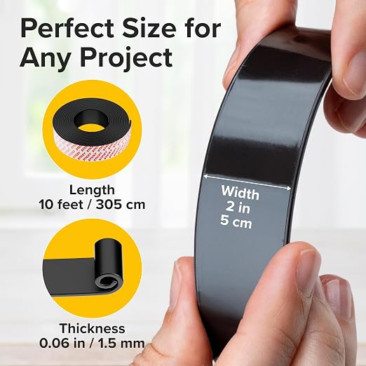 Super Sticky Magnetic Tape, 10 Feet x 2 Inch / 3m x 5cm | Strong Magnet Strip - Image 2