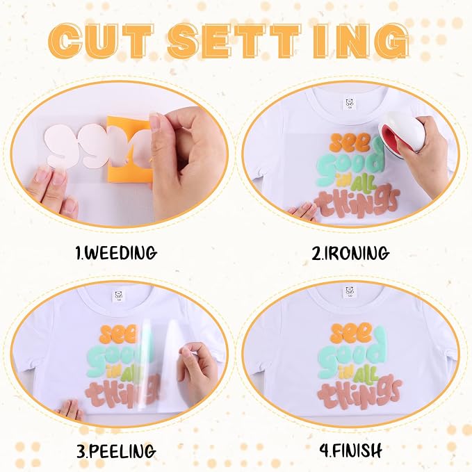 Tintnut Saffron Mango Puff Heat Transfer Vinyl Roll, easy cut & weed, stretch - Image 4