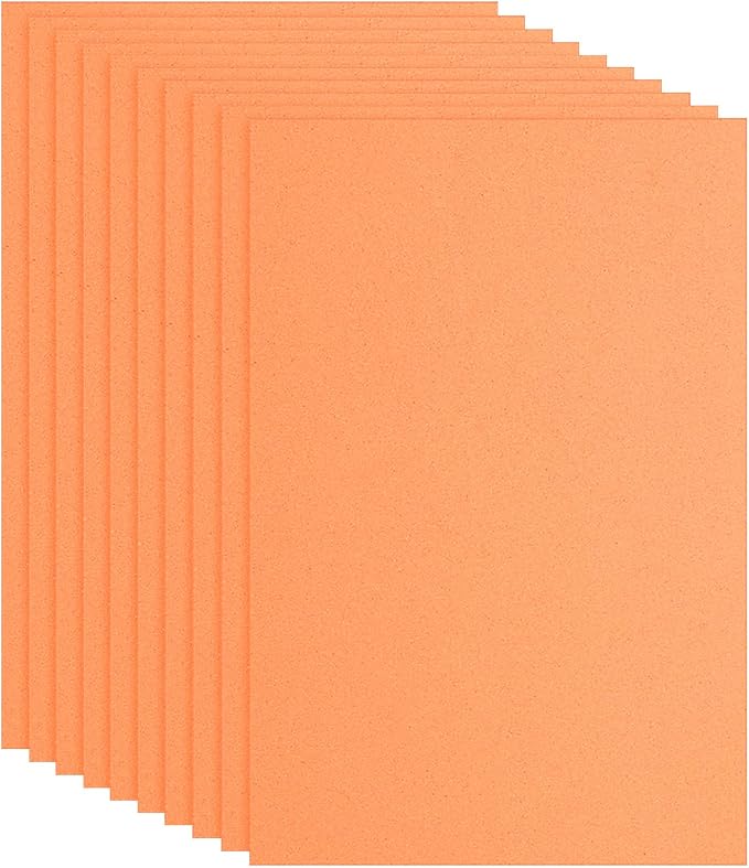PATIKIL EVA Foam Sheet 10Pcs 12x8 Inch 2mm Thick Orange | Easy Cutting EVA Foam by PATIKIL