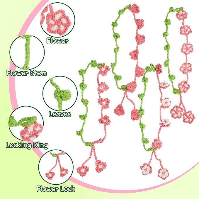 WaldyWop Crochet Kit for Beginners: 4 Flower Bracelets Starter Kit w/Videos | - Image 4