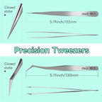 stedi 2PCS Precision Premium Tweezers Set, Model Hobby Making Tools | - Image 3
