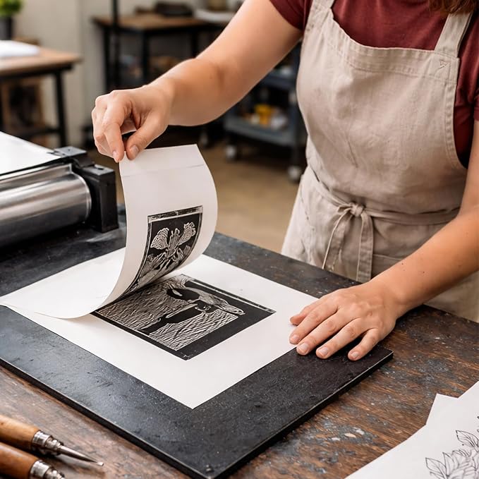 Falling in Art 9 * 12 Linoleum Carving Blocks, 8 Pack Soft Stamp Rubber Blocks - Image 7