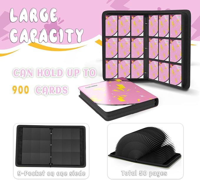 Trading Card Binder 9 Pocket, Card Binder 900 Pockets, Card Book Holder Cards - Image 4