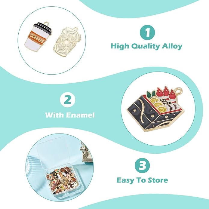 Enamel Food Charms Cute Assorted Food Pendants Sweet Dessert Charms - Image 3