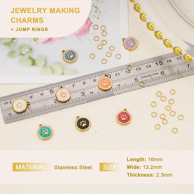 UAMOKANG 8pcs Mixed Color Enamel Round Charms - Image 3