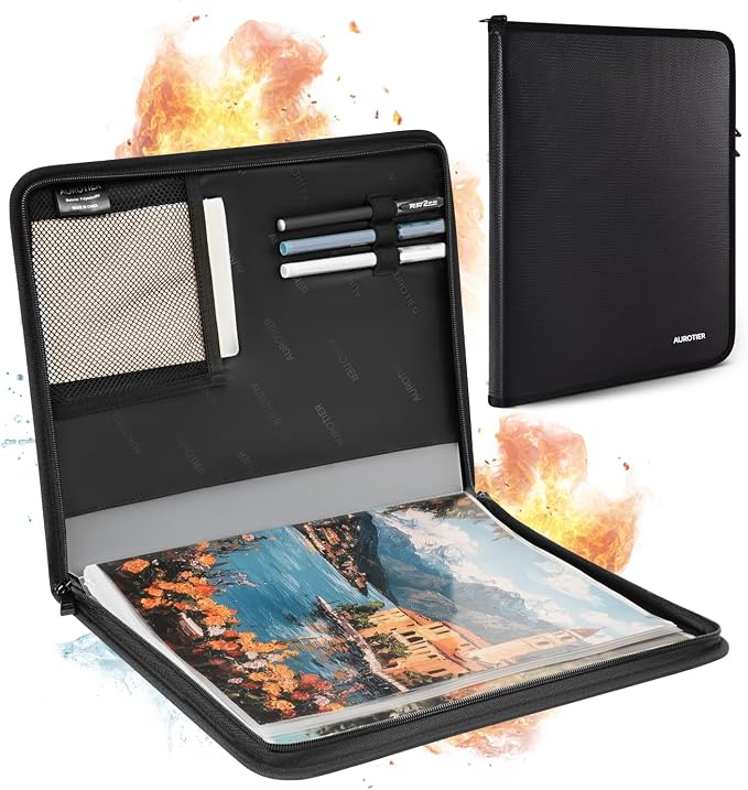 AUROTIER Fireproof Art Portfolios 11"x14" 30 Pockets Display 60 Pages by AUROTIER