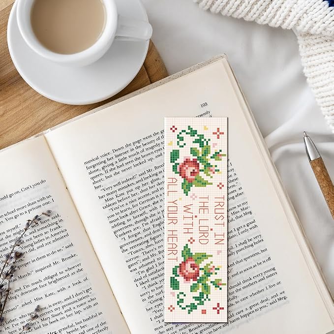 FREEBLOSS 6 Set Cross Stitch Bookmark Kits Stamped Embroidery Kit Bookmarks DIY - Image 7