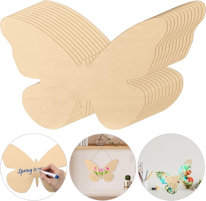 Anglechic 12 Pack 12 Inch Wooden Butterflies by Anglechic